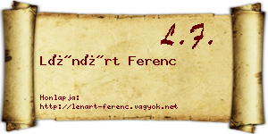 Lénárt Ferenc névjegykártya
