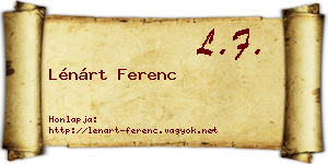 Lénárt Ferenc névjegykártya