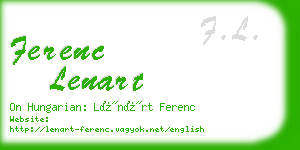 ferenc lenart business card